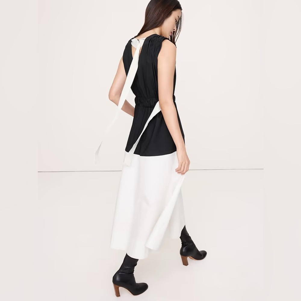 NWT! Banana Republic Color-Blocked Cotton Poplin Midi Dress - Multiple 🩰 - Picture 3 of 8
